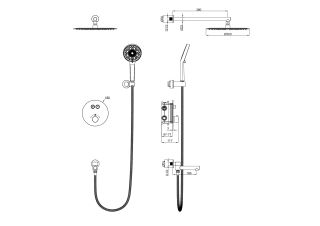 Душевой комплект Wonzon & Woghand WW-88929010-BG с термостатом брашированное золото
